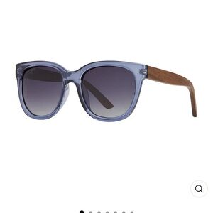 Blue Planet NWOT Nara polarized Blue and Brown Sunglasses with wood temples